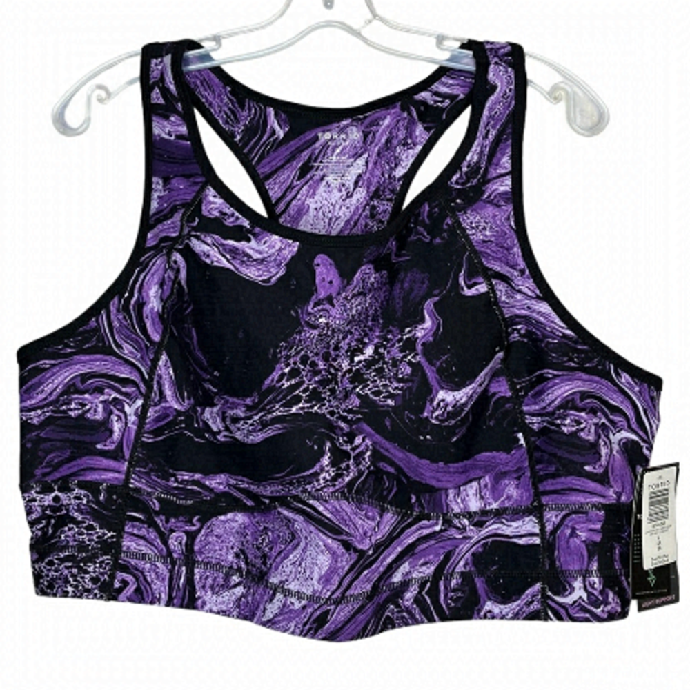 TORRID Sports Bra Purple Marble Long Line